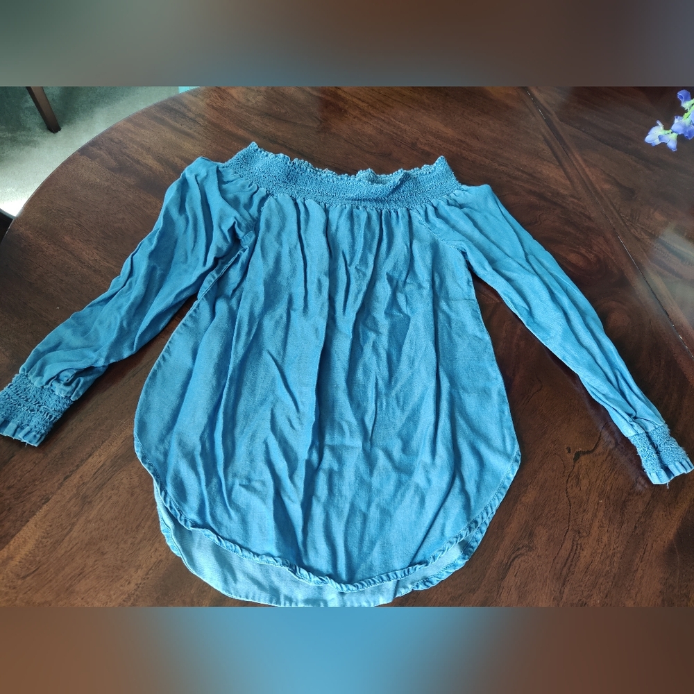 Michael Kors Blue Off-Shoulder Women's Top
